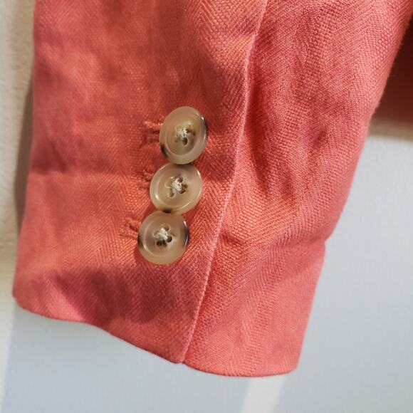 J Crew Schoolboy Blazer Women's 0 Peach Coral 2 Button Closure Lined - Picture 5 of 15